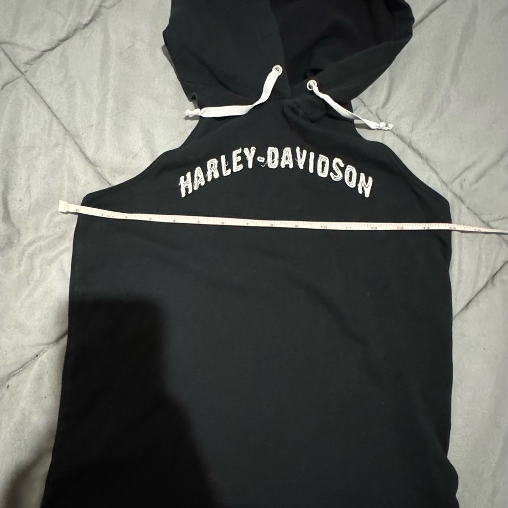 Harley-Davidson Black Sleeveless Hoodie Halter Top